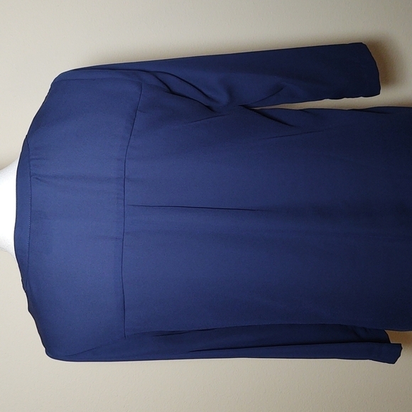 New Directions Navy 3/4 Sleeve Woman''s Blouse - Picture 4 of 6